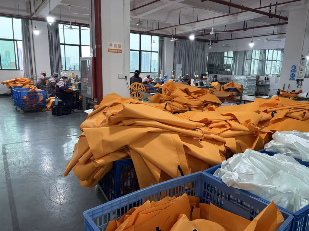 Sewing of silicone coated fire blanket-1